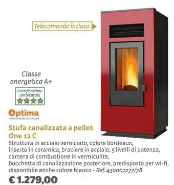 Optima Stufa Canalizzata A Pellet One 12 C