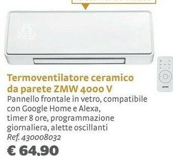 Bricocenter Termoventilatore Ceramico Da Parete ZMW 4000 V offerta