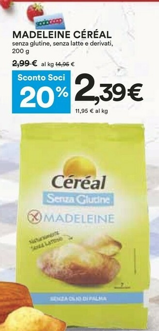 Coop Cereal Céréal - Madeleine Senza Glutine 200 G(ml) offerta