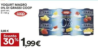 Coop Coop Yogurt Magro 0% Di Grassi offerta