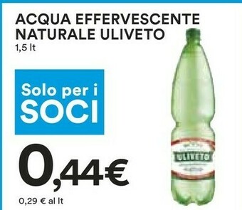 Coop Uliveto Acqua Minerale Effervescente Naturale offerta