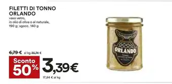 Coop Orlando Filetti Di Tonno Vaso Vetro offerta