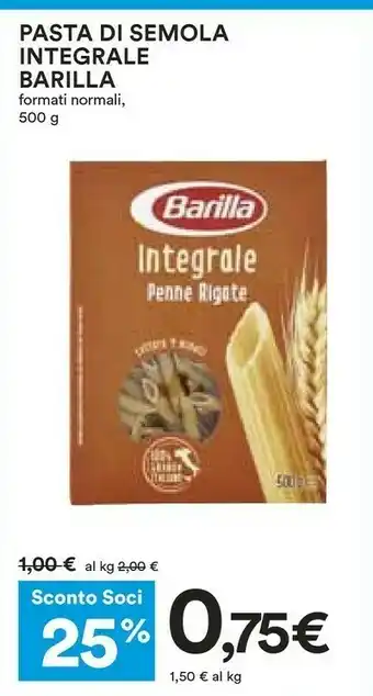 Coop Barilla Integrale Penne Rigate 500 G(ml) offerta