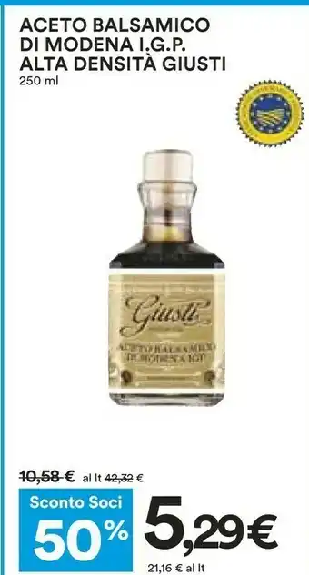 Coop Giusti Aceto Balsamico Di Modena I.G.P Alta Densita offerta