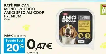 Coop Coop Premium Pate Per Cani Monoproteico Amici Speciali 150 G offerta