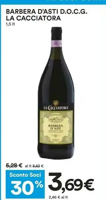 Coop La cacciatora Barbera D'asti 1500 Ml offerta