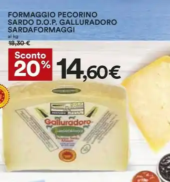 Coop Sardaformaggi Formaggio Pecorino Sardo D.O.P Galluradoro offerta