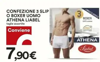 Coop Athena Liabel Confezione 3 Slip O Boxer Uomo offerta