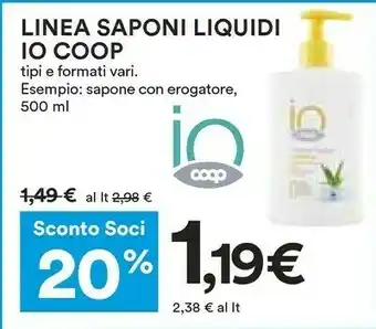 Coop Coop Io Linea Saponi Liquidi/Sapone Con Erogatore offerta