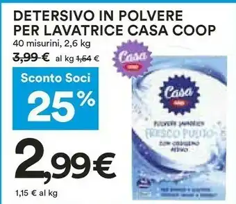 Coop Coop Detersivo In Polvere Per Lavastoviglie Casa 2600 G offerta