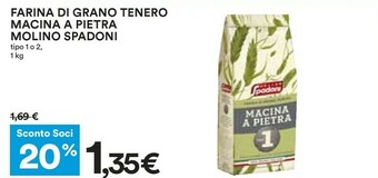 Coop Molino spadoni Farina Integrale Di Grano Tenero Macina A Pietra Integrale 1000 G(ml) offerta