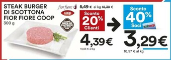 Coop Coop - Steak Burger Di Scottona Bovino Adulto Fiorfiore 300 G(ml) offerta