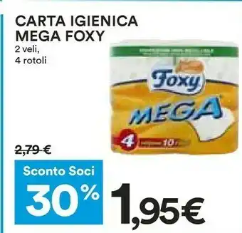 Coop Foxy Carta Igienica Mega 2 Veli 4 Rotoli offerta