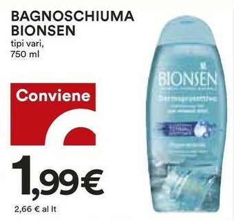 Coop Bionsen Bagnoschiuma offerta