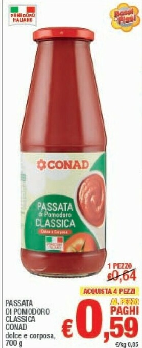 Conad Passata di pomodoro offerta