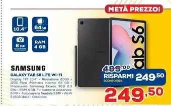Euronics Samsung Galaxy Tab S6 Lite , Grey, 10.4, Wi-Fi 5 (802.11ac), 64GB offerta
