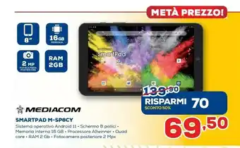 Euronics Mediacom Smartpad M-SP8CY offerta