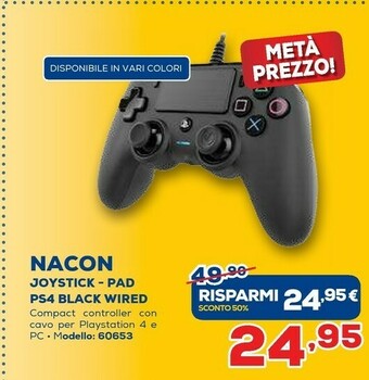 Euronics Nacon Joystick Pad PS4 Black Wired offerta