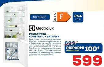 Euronics Electrolux Frigorifero Combinato ENT6F18S offerta