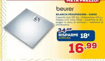 Euronics Beurer Bilancia Pesapersone GS202 offerta