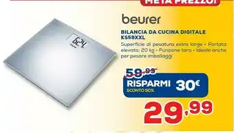 Euronics Beurer Bilancia Da Cucina Digitale KS59XXL offerta