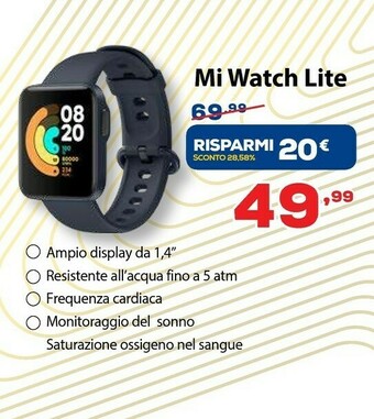 Euronics Xiaomi Mi Watch Lite offerta