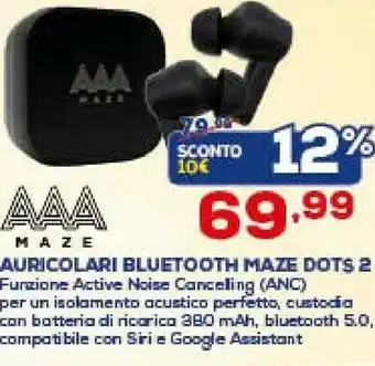Euronics Maze Auricolari Bluetooth Dots 2 offerta