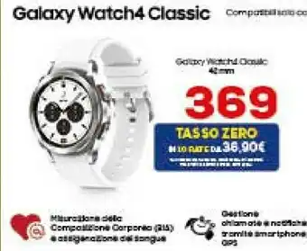 Euronics Samsung Galaxy Watch4 Classic 3,05 Cm (1.2") 42 Mm SAMOLED Argento GPS (satellitare) offerta