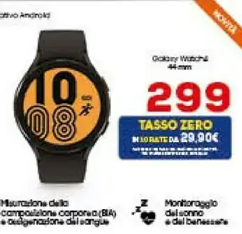 Euronics Samsung Galaxy Watch4 3,56 Cm (1.4") 44 Mm SAMOLED Nero GPS (satellitare) offerta