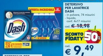 Esselunga Dash Detersivo Per Lavatrice offerta