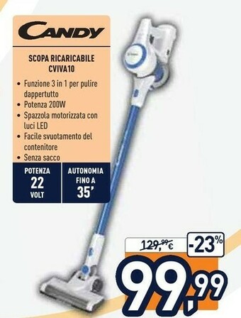 Unieuro Candy CVIVA10 011 Senza Sacchetto 0,7 L Bianco offerta