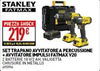 STANLEY SET TRAPANO AVVITATORE A PERCUSSIONE + AVVITATORE IMPULSI FATMAX V20
