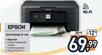 Unieuro Epson Expression Home XP-3105 Ad Inchiostro A4 5760 X 1440 DPI 10 Ppm Wi-Fi offerta