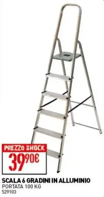 SCALA 6 GRADINI IN ALLUMINIO PORTATA 100 KG