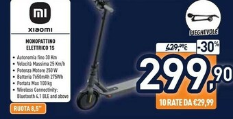 Unieuro Xiaomi Mi Electric Scooter 1S 25 Km/h Nero offerta