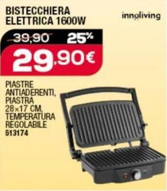Ottimax innoliving BISTECCHIERA ELETTRICA 1600W offerta