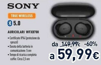 Unieuro Sony WF-XB700 Cuffie Auricolare Nero offerta
