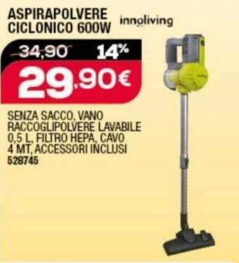 Ottimax innoliving ASPIRAPOLVERE CICLONICO 600W offerta
