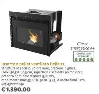 Bricocenter Inserto A Pellet Ventilato Delia 11 offerta