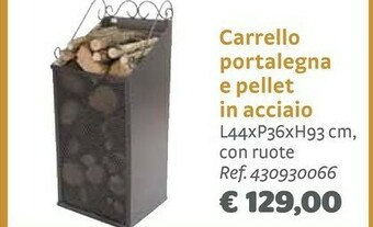 Bricocenter Carrello Portalegna E Pellet In Acciaio offerta