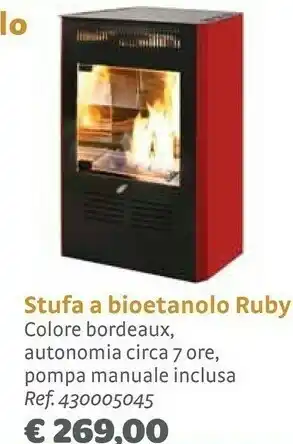 Tecno Air System Stufa A Bioetanolo Ruby Elegance Bordeaux 2017