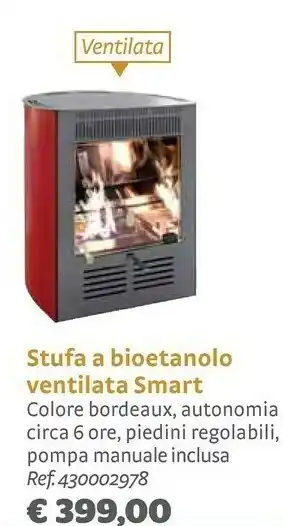 Bricocenter Stufa A Bioetanolo Ventilata Smart offerta