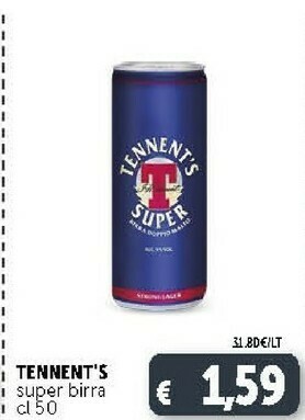 Deco Supermercati Tennent's Super Birra offerta