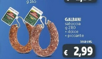 Deco Supermercati Galbani Salsiccia Dolce offerta