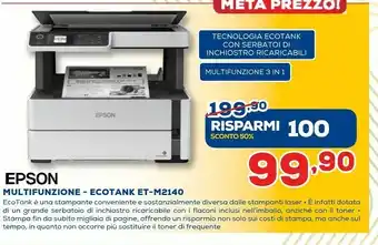 Euronics Epson EcoTank ET-M2140 Ad Inchiostro A4 1200 X 2400 DPI 39 Ppm offerta