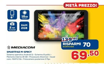 Euronics Mediacom Smartpad M-SP8CY offerta