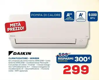 Euronics Daikin ATXC25B/ARXC25B Condizionatore Fisso Climatizzatore Split System Beige, Bianco offerta