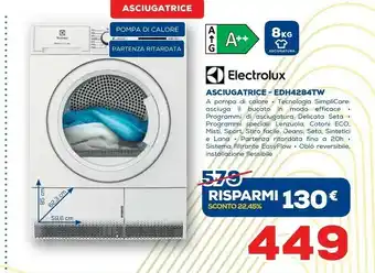 Euronics Electrolux Asciugatrice EDH4284TW offerta