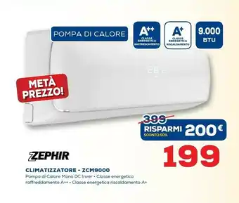 Euronics Zephir ZCM9000 Condizionatore Fisso Climatizzatore Split System Bianco offerta