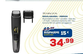 Euronics Remington MB5000 Regolabarba Nero, Giallo offerta